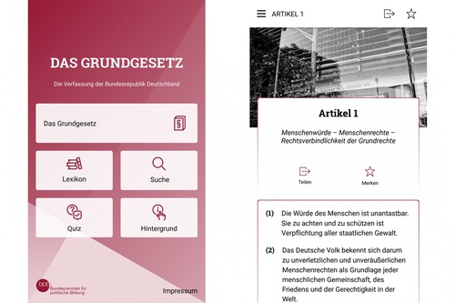 Titelbild zum News-Artikel: Grundgesetz - App für Android und iOS