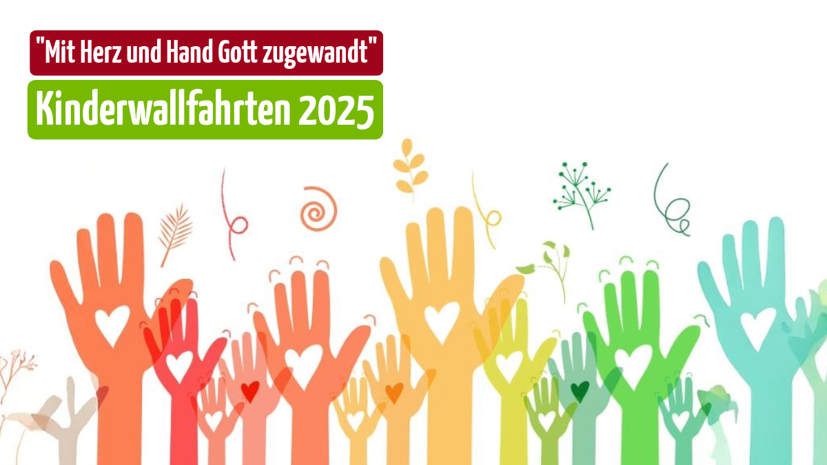 Viele gezeichnete verschiedenfarbene Hände mit je einem Herz auf den Handflächen